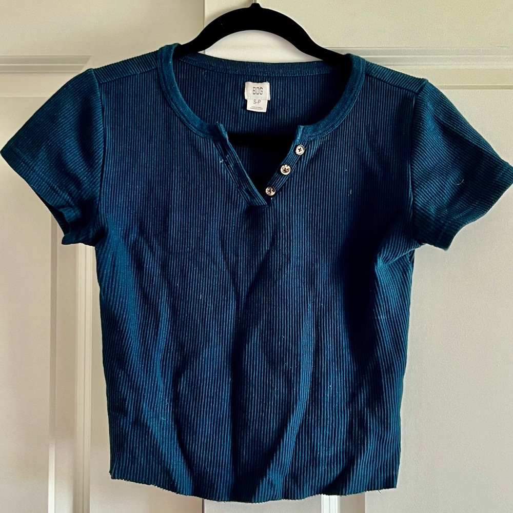 bdg navy blue ribbed top